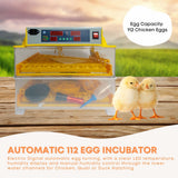 Rooster Farms Electric 112 Egg Incubator + Accessories for Chicken Quail Duck - Front View