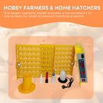 Rooster Farms Electric 112 Egg Incubator + Accessories for Chicken Quail Duck