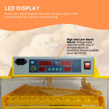 Rooster Farms Electric 112 Egg Incubator + Accessories for Chicken Quail Duck - 45-Degree Angle