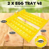 Rooster Farms Electric 96 Egg Incubator + Accessories for Chicken Quail Duck - Low Angle