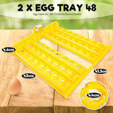Electric 96 Egg Incubator + Accessories Hatching Eggs Chicken Quail Duck - Low Angle