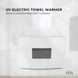8L White Electric Towel Warmer UV Steriliser Cabinet Small Hot Heater Sanitiser - Close-Up Angle