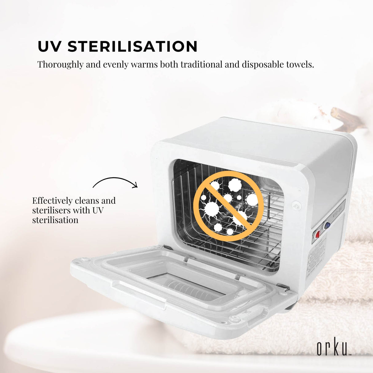 8L White Electric Towel Warmer UV Steriliser Cabinet Small Hot Heater Sanitiser