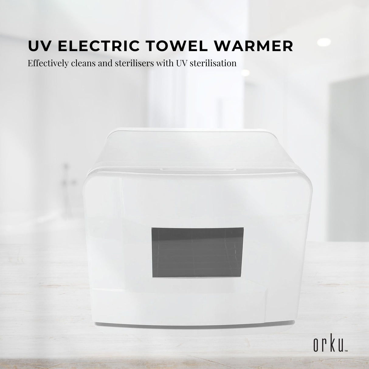 Orku 8L White Electric Towel Warmer UV Steriliser Cabinet Salon Heat Sanitiser