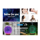 3D Fireworks LED Essential Oil Diffuser - 100ml Color Changing Humidifier - 45-Degree Angle