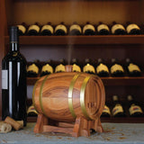 Wooden Barrel Ultrasonic Aroma Diffuser - 350ml Essential Oil Humidifier with LED Lights - Rear View
