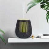 Portable USB Ultrasonic Aroma Diffuser - 100ml Black Essential Oil Humidifier with 7 LED Colors - Front View