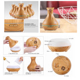 Essential Oil Aroma Diffuser Tulip Light Wood -Ultrasonic Mist Humidifier