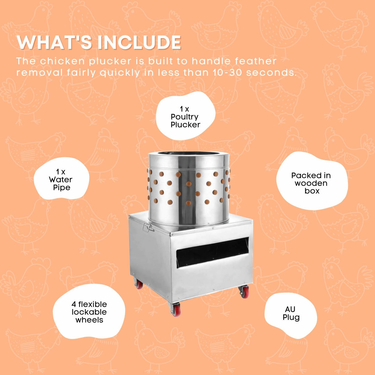 Free Shipping 50cm Chicken Feather Plucker Machine Electric Automatic Poultry