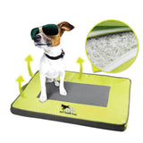 M Outdoor Dog Mat Quick Dry - Green Pet Cooling Pads Outside Mattress AFP - Rear View