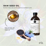 Orku 100ml Pure Black Seed Oil Cold Pressed 100% Ethiopian Nigella Sativa Cumin - Top-Down View
