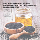 Orku 500ml Pure Black Seed Oil Cold Pressed 100% Ethiopian Nigella Sativa Cumin - Rear View