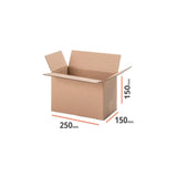 30-Pack Small Corrugated Cardboard Boxes for Moving, Storage, and Shipping - 250x150x150mm - Front View