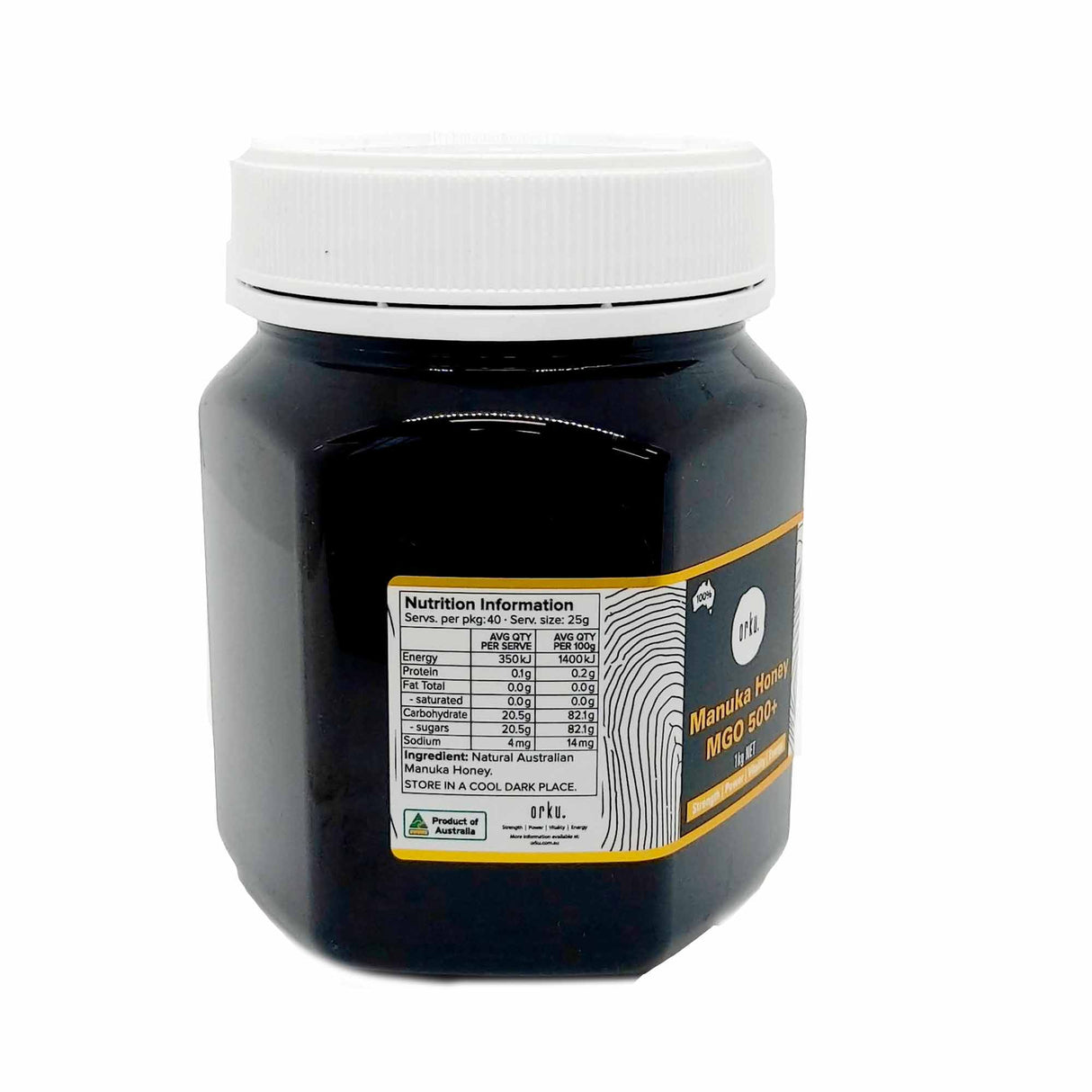 Orku 1Kg MGO 500+ Australian Manuka Honey - 100% Raw Natural Pure Jelly Bush