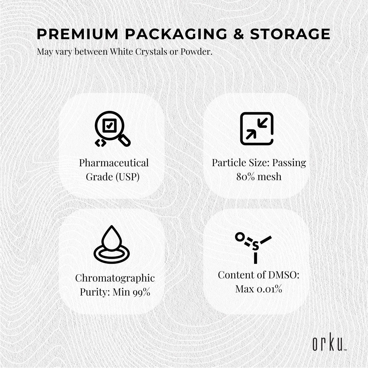 Orku 400g MSM Powder or Crystals - 99.9% Pure USP Grade Methylsulfonylmethane