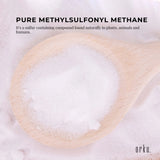 Orku 800g MSM Powder or Crystals Tub - 99.9% Pure USP Grade Methylsulfonylmethane - Rear View