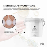 Orku 3Kg MSM Powder or Crystals Tub - 99.9% Pure USP Grade Methylsulfonylmethane - Top-Down View