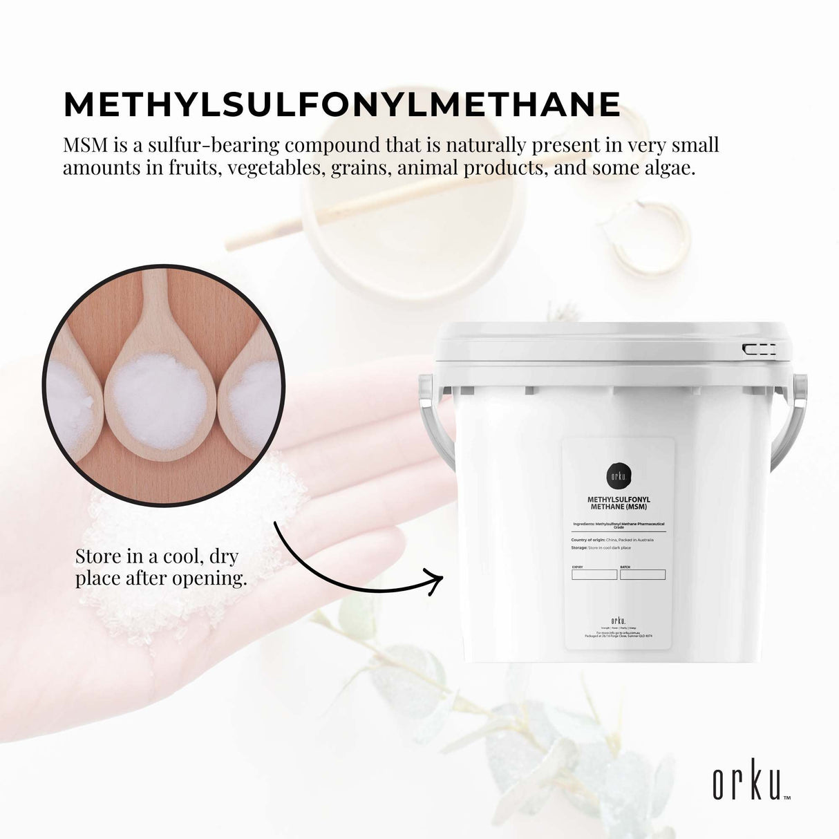 3Kg Pure MSM Powder - Pharmaceutical Grade Methylsulfonylmethane Crystals