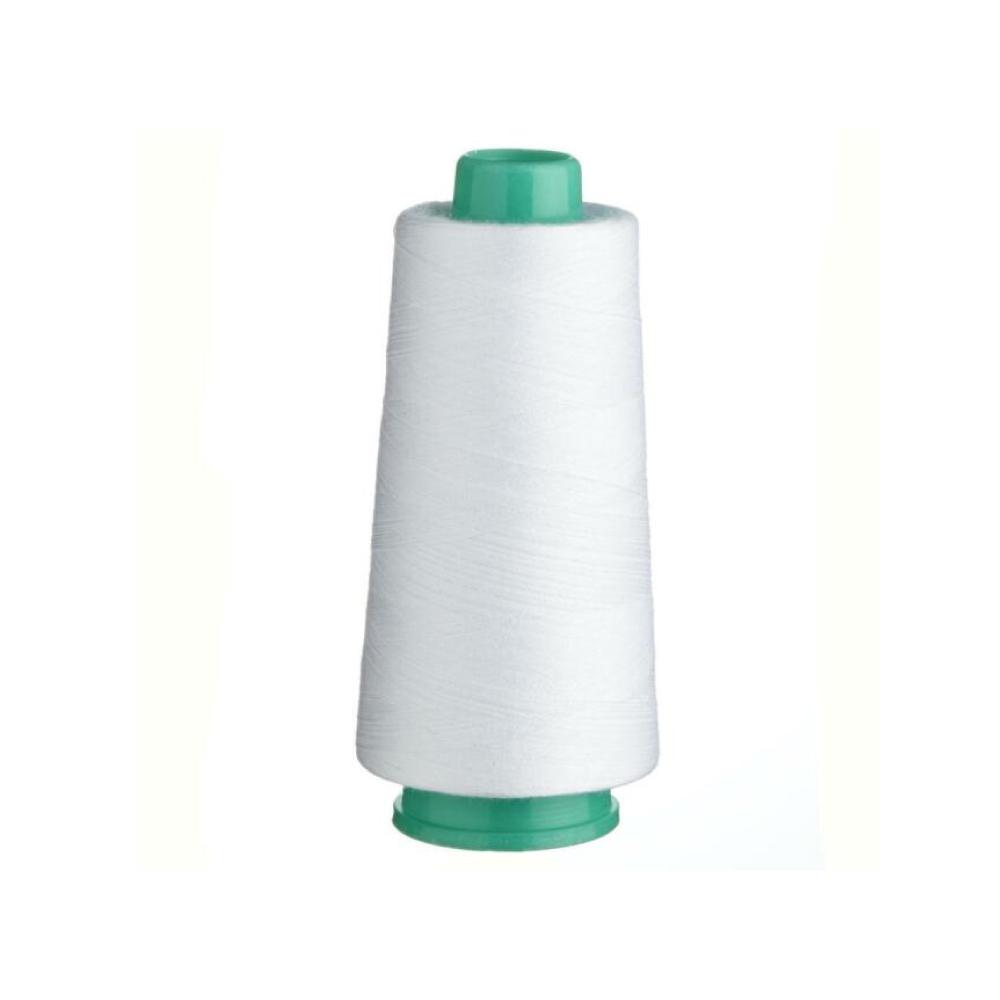 2000m White Polyester Overlocking Thread Cone for Birch Overlocker Sewing