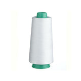 2000m White Polyester Overlocking Thread Cone for Birch Overlocker Sewing - Front View
