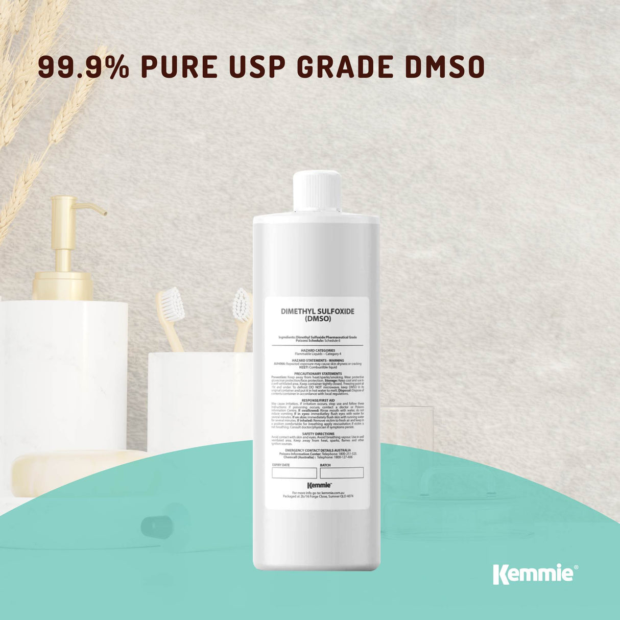 1L Pharmaceutical Grade Dimethyl Sulfoxide (DMSO) 99.9% Pure Liquid Solvent