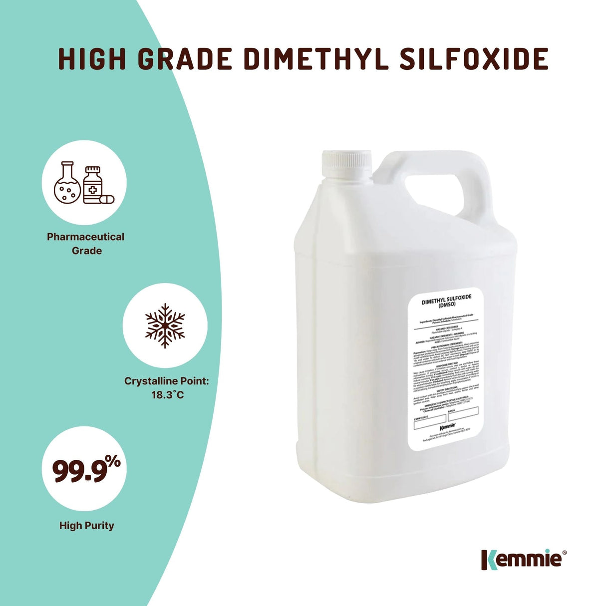 5L Premium Pharmaceutical Grade DMSO 99.9% Pure Dimethyl Sulfoxide Liquid