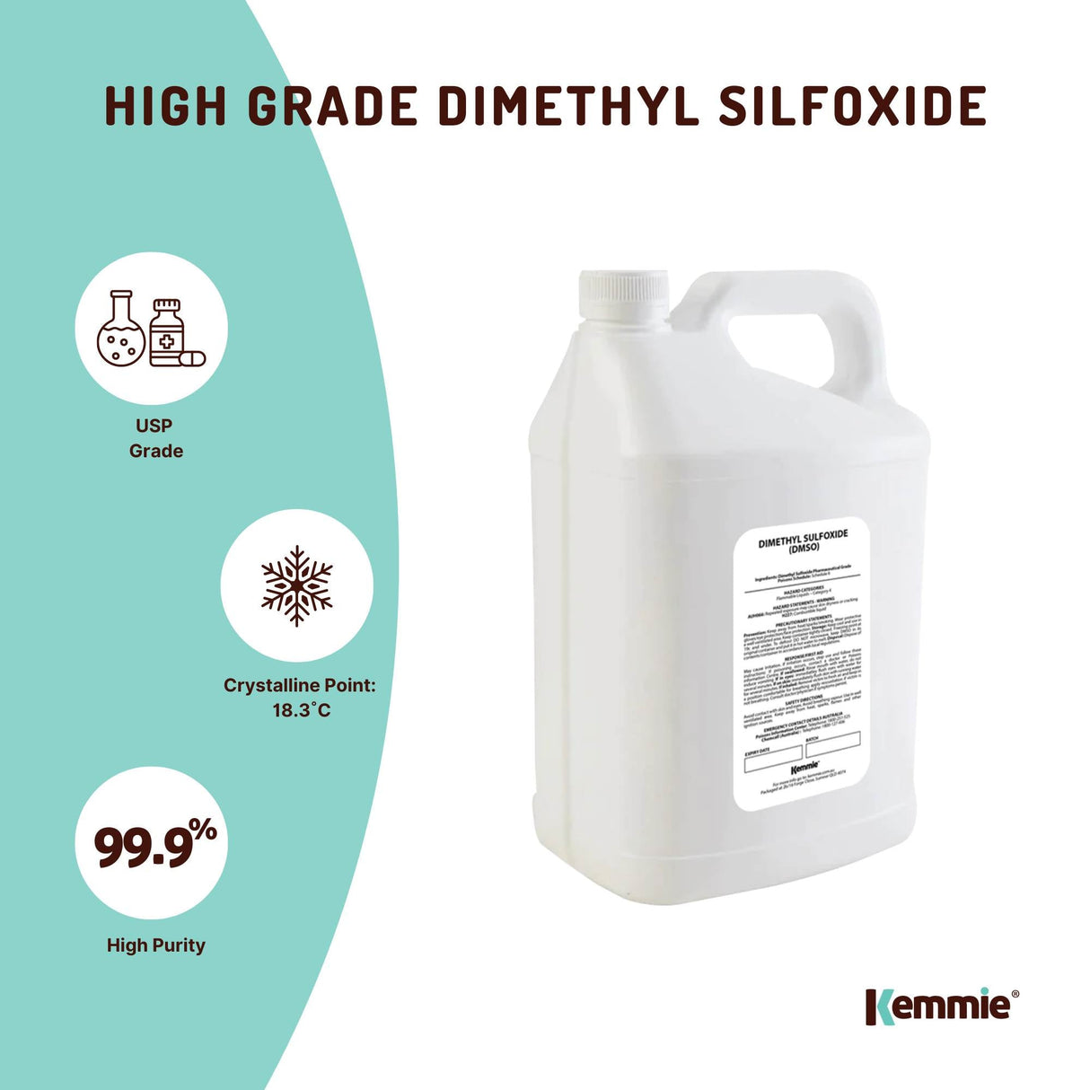 5L Premium Pharmaceutical Grade DMSO 99.9% Pure Dimethyl Sulfoxide Liquid