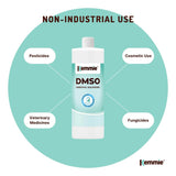 Kemmie 500ml DMSO Liquid 99.9% Pure -  USP Grade Dimethyl Sulfoxide Solvent - Close-Up Angle
