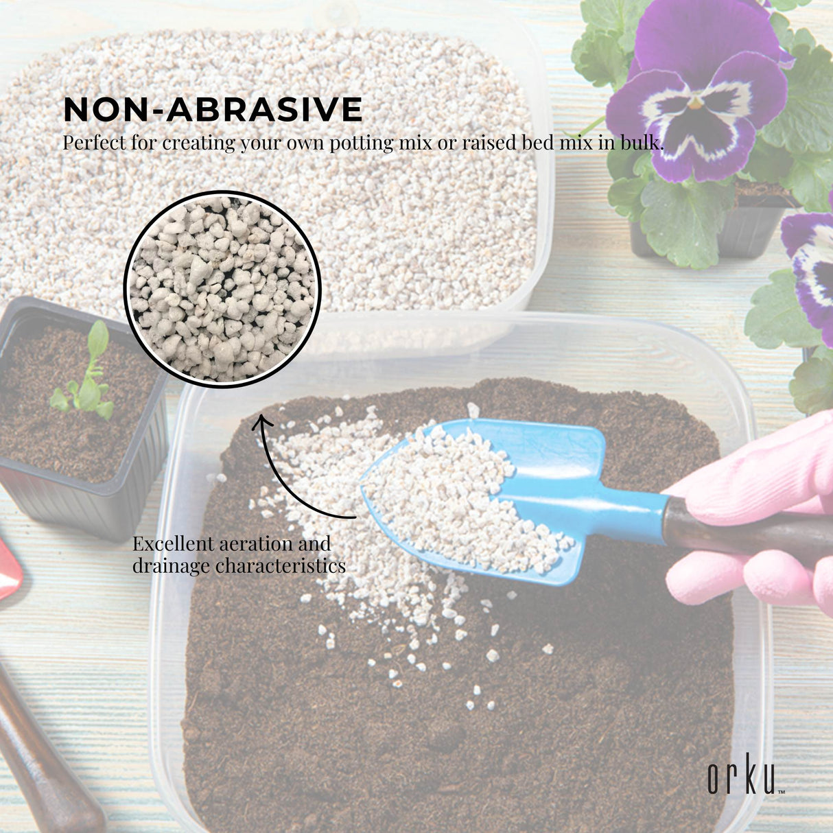 Orku 100L Perlite Super Coarse Premium Soil Expanded Medium Plants Hydroponics