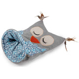 Cat Sack Crinkle Toys - Grey Owl + Hide Play Bag Teaser Vintage All For Paws - Front View