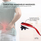 Orku Handheld Body Massager 6 Heads Adjustable Speed Neck Shoulder Back Legs Red - Side View