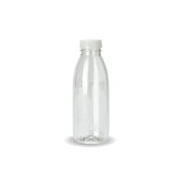10x 300ml PET Juice Bottles + Tamper Evident Caps - Empty Plastic Recyclable Clear - Side View
