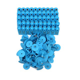 1-100 Cattle Number Ear Tags Set 5x2cm - Blue Small Cow Sheep Pig Livestock Label - Top-Down View
