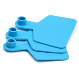 100x Cattle Ear Tags 6x7.5cm Set - Medium Blue Blank Cow Sheep Livestock Label - Side View