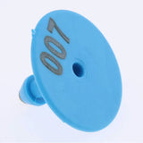 1-100 Cattle Number Ear Tags Set - Round Blue Pig Sheep Goat Livestock Labels - Top-Down View