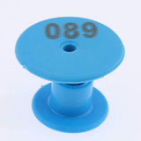 1-100 Cattle Number Ear Tags Set - Round Blue Pig Sheep Goat Livestock Labels - 45-Degree Angle