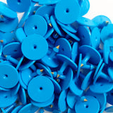 100x Cattle Ear Tags Set - Round Blue Pig Sheep Goat Small Blank Livestock Label - Front View