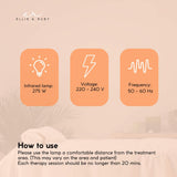 Ellie & Ruby Infrared Heat Floor Lamp 275W Mobile Dimmable Home Salon Treatment - Close-Up Angle