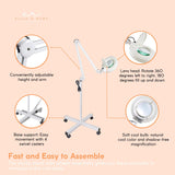 5x Magnifying Lamp Fluorescent Salon Light Glass Beauty Floor Stand Magnifier - 45-Degree Angle