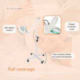 Ellie & Ruby 5x Magnifying Floor Lamp - Glass Lens Light and Wheeled Stand White - Top-Down View