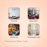 Ellie & Ruby 5x Magnifying Floor Lamp - Glass Lens Light and Wheeled Stand White - Rear View