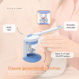 Portable 2-in-1 Hair and Facial Steamer with Ozone Function for Home Use - Top-Down View