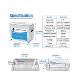 4.5L High-Frequency Ultrasonic Jewelry Cleaner - Advanced Digital Cleaning System - Low Angle