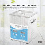 2L Digital Ultrasonic Cleaner for Jewelry and Delicate Items with Heating Function