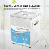 2L Digital Ultrasonic Cleaner for Jewelry and Delicate Items with Heating Function - Side View