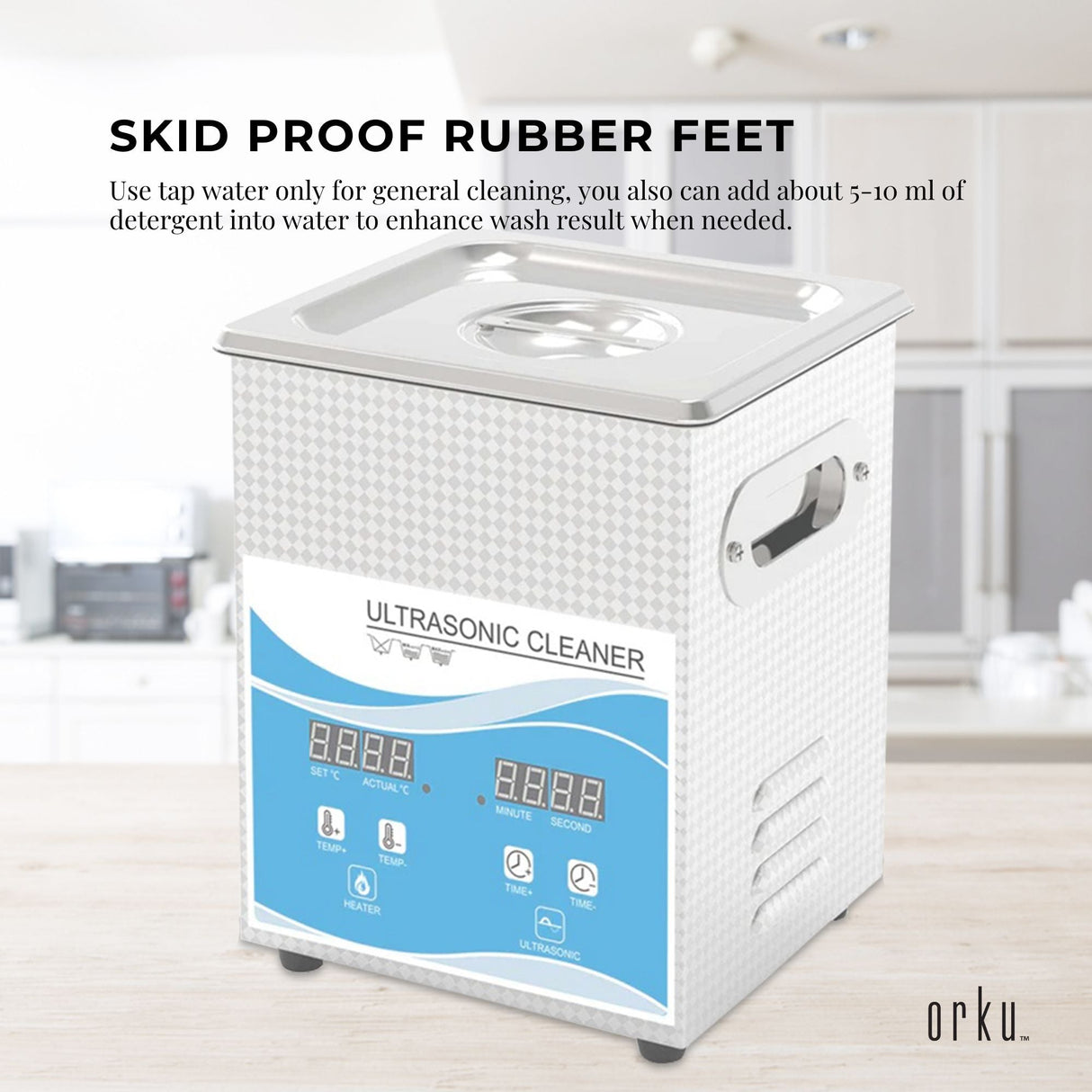 2L Digital Ultrasonic Cleaner for Jewelry and Delicate Items with Heating Function