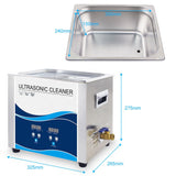 10L Digital Ultrasonic Cleaner for Jewelry and Parts - High Frequency Cleaning Bath - Rear View