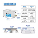 22L Ultrasonic Jewelry Cleaner with Digital Control for Superior Cleaning and Sterilization - Low Angle