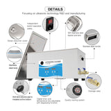 22L Ultrasonic Jewelry Cleaner with Digital Control for Superior Cleaning and Sterilization - Close-Up Angle