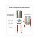 3 Frame Honey Extractor Stainless Manual Spinner Crank Honey Bee Hive Beekeeping - Top-Down View